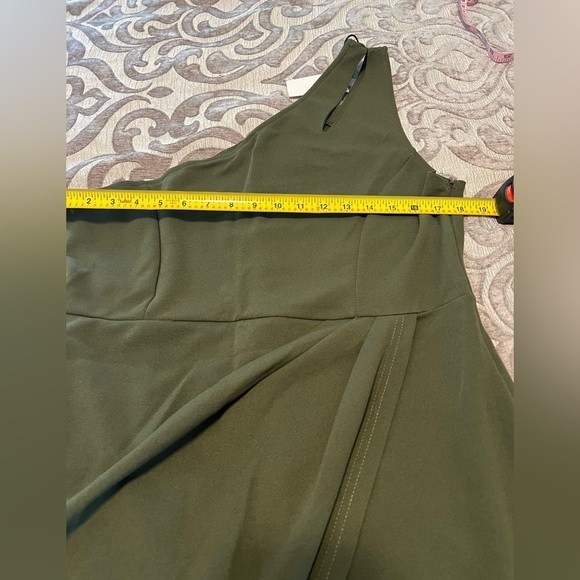 Royal Matrix Green Women's Sexy One Shoulder Cutout Ruched Bodycon Dress - Picture 11 of 11